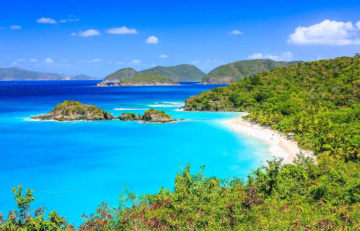 Caribbean,Trunk Bay on St John island, US Virgin Islands